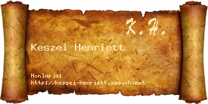Keszei Henriett névjegykártya